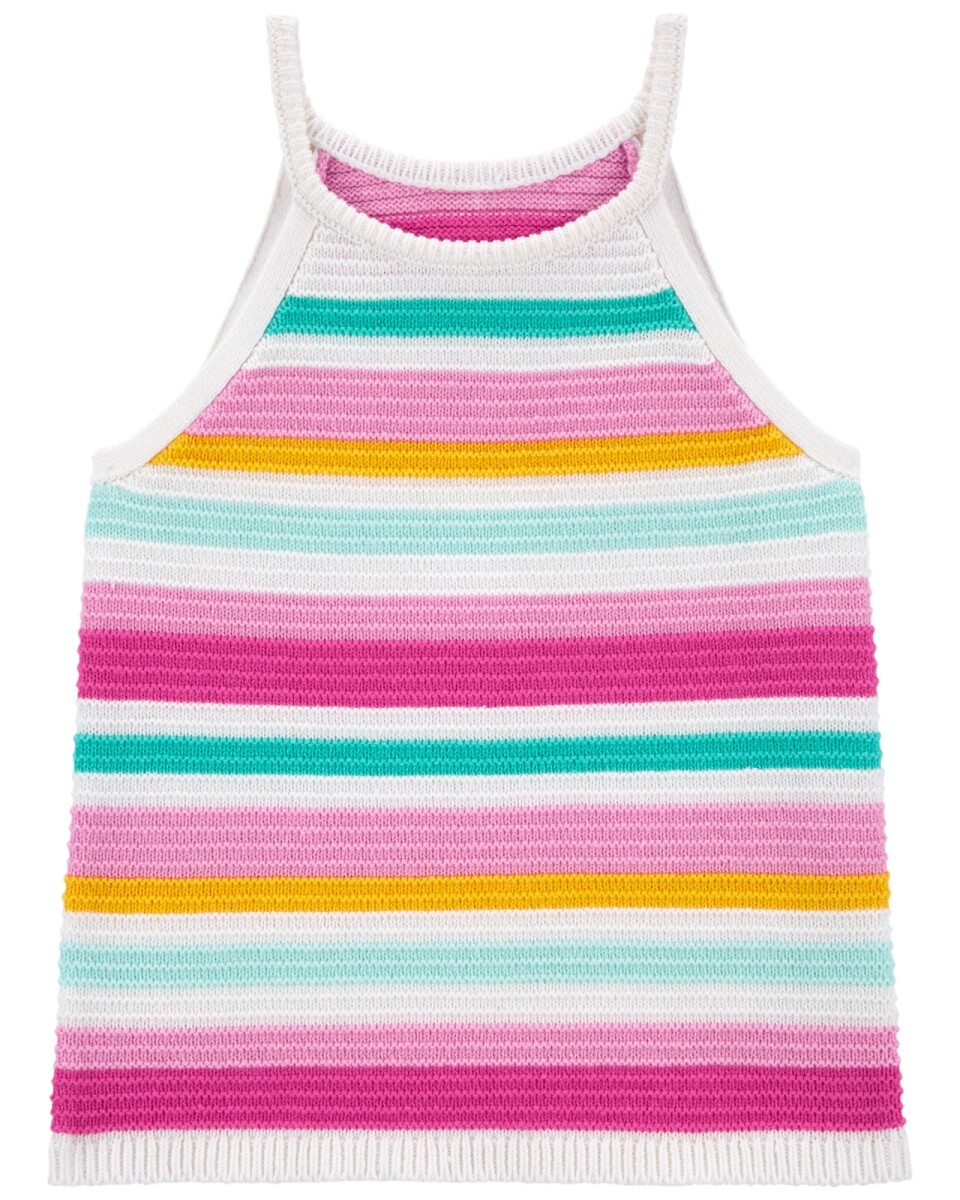 Musculosa a crochet, diseño a rayas 