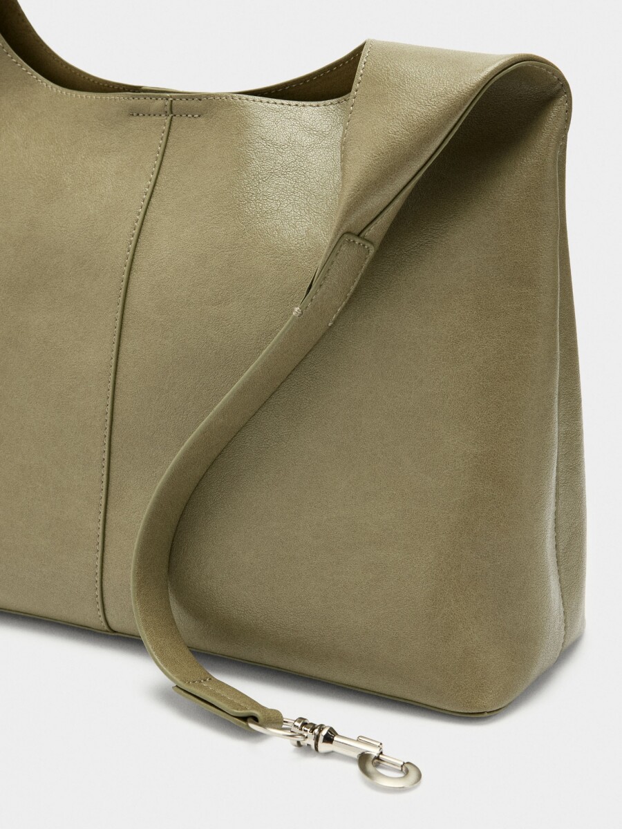 Bolso Liso Estilo Hobo caqui