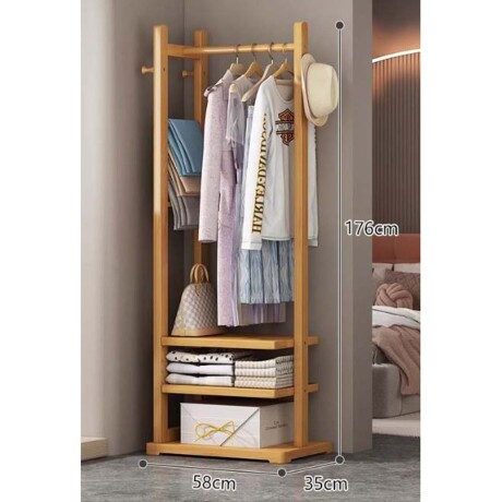 PERCHERO RECIBIDOR MADERA NATURAL-BEIGE