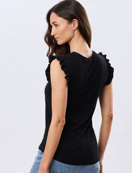 REMERA LISA DE ALGODÓN Negro