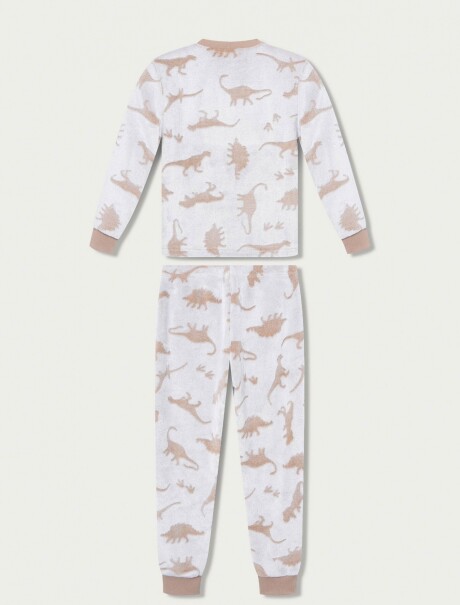 PIJAMA INFANTIL DE FORRO POLAR ESTAMPADO BLANCO