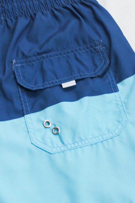 Short De Baño Tranquera Azul con Turquesa