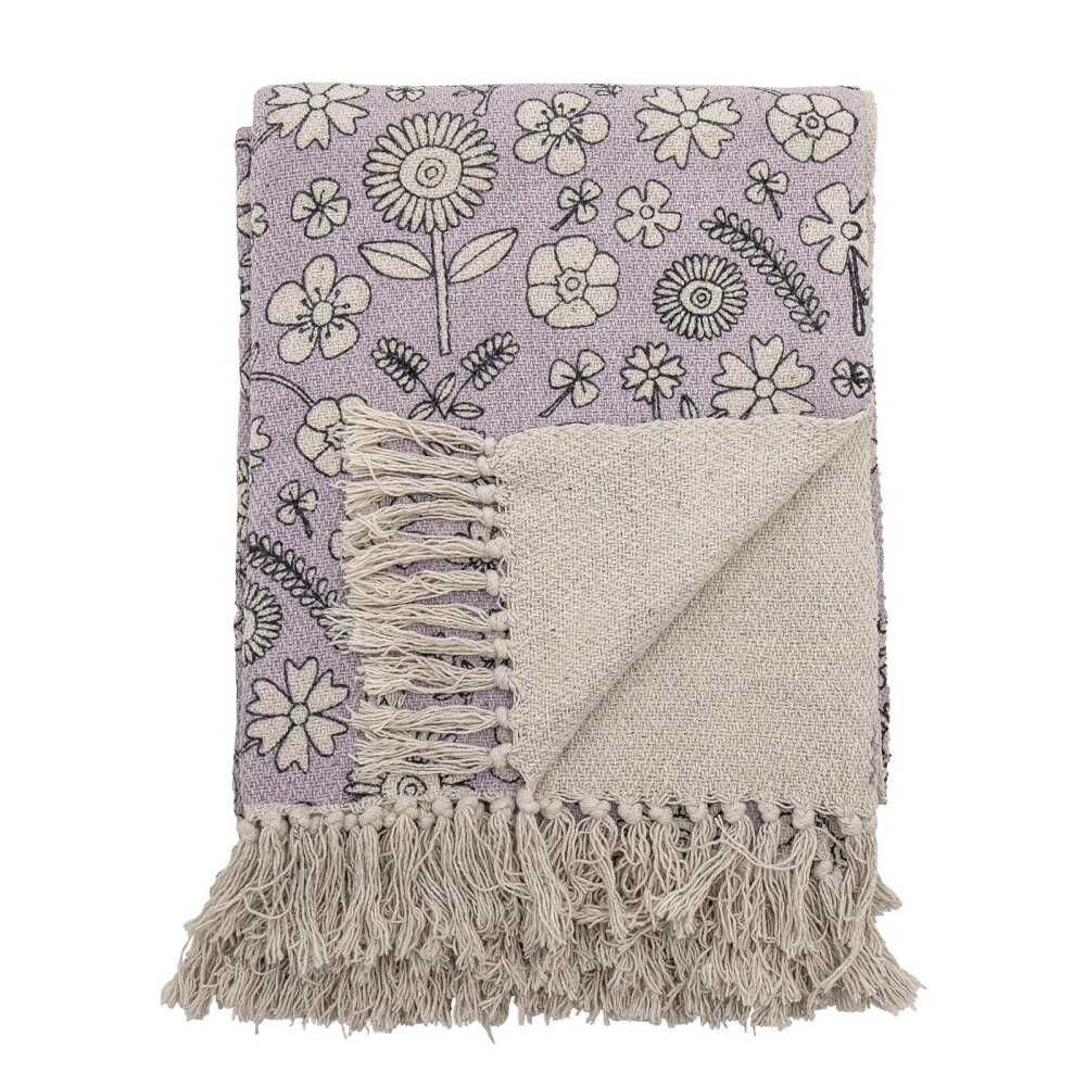 THROW KIDS ALGODON-RECICLADO VIOLETA FLORES