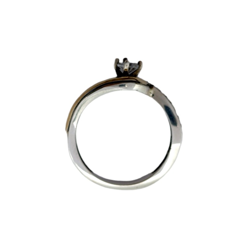Anillo Halo-Plata y Oro-Piedra Zirconia-AN5444 conpiedra