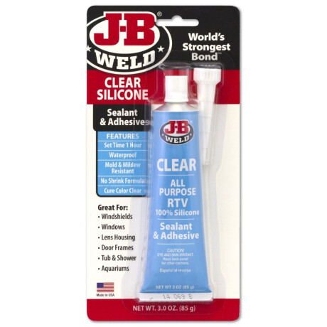 QUIMICOS VARIOS - SILICONA ADHESIVA TRANSPARENTE 85GRS JB WELD QUIMICOS VARIOS - SILICONA ADHESIVA TRANSPARENTE 85GRS JB WELD