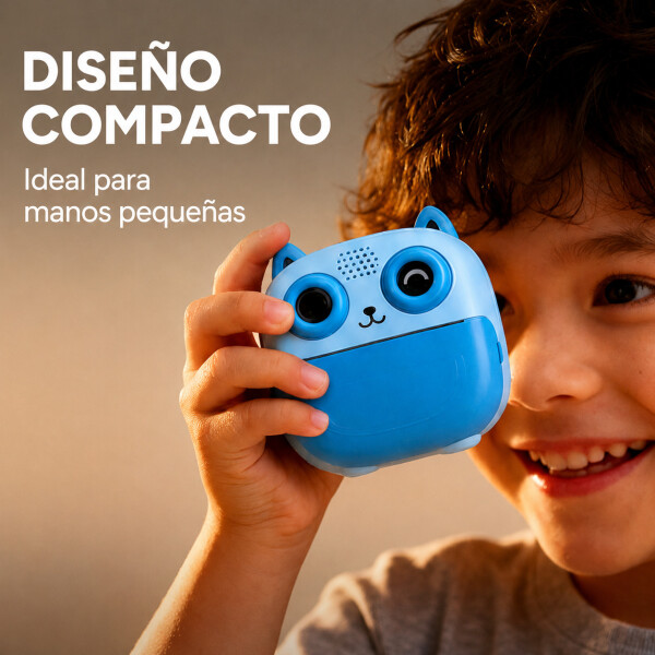 Camara De Fotos Buho Infantil Impresion Instantanea Polaroid Variante Color Azul