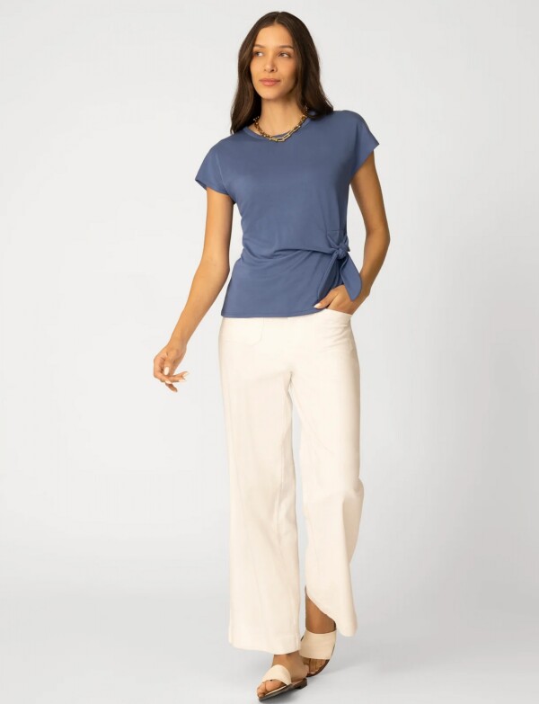 Remera Lazo Lateral GRIS AZULADO