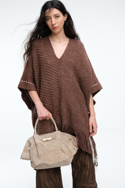 PONCHO SIN MANGAS Marron