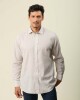 Camisa Lino Algodón Manga Larga Crudo