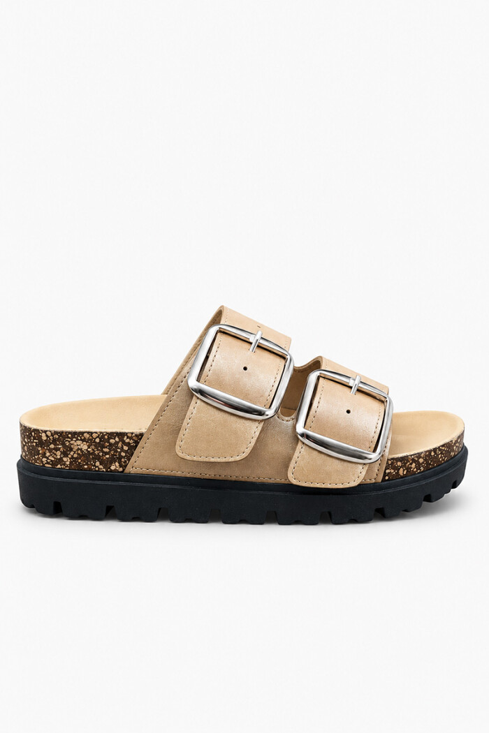 Sandalia Bettina Birky plataforma con hebilla BT101 Marron