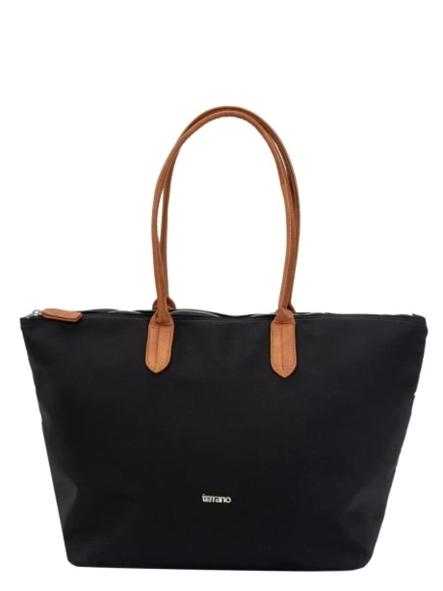 Bolso Terrano Roma Lona Aviador - NEGRO-MARRON 