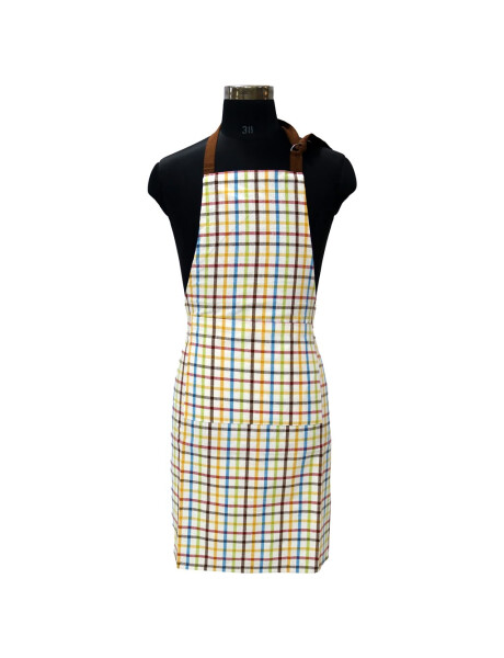 DELANTAL ALGODÓN 60X85CM CUADROS MULTICOLOR DELANTAL ALGODÓN 60X85CM CUADROS MULTICOLOR