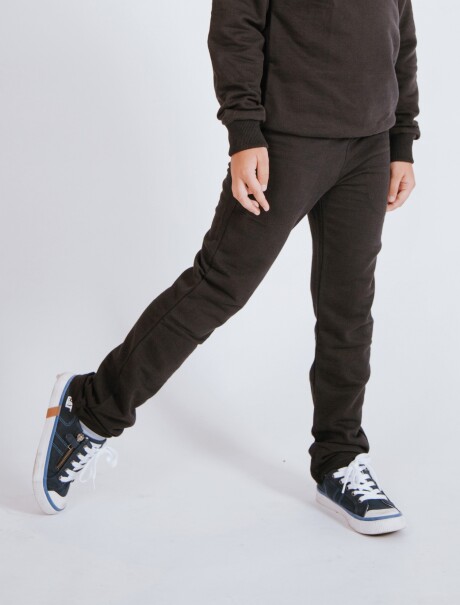 PANTALÓN DEPORTIVO INFANTIL UNISSEX CON FELPA NEGRO