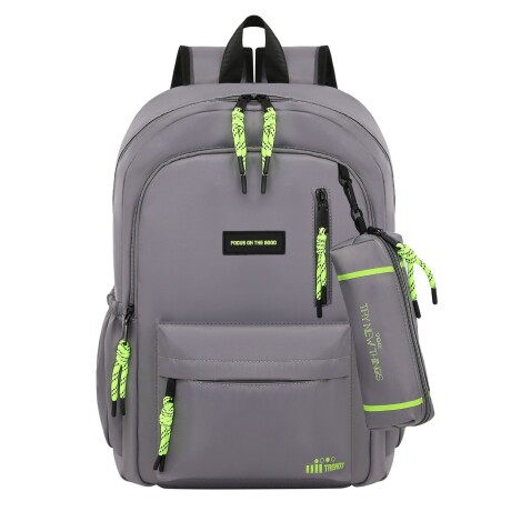 Mochila Trendy Focus On The Good con cartuchera Gris