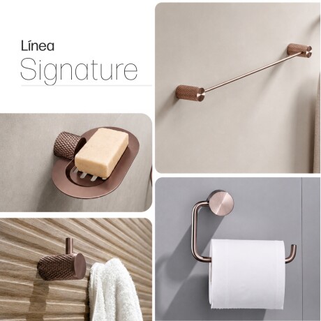 SET DE ACCESORIOS PARA BAÑO METAL SIGNATURE BRONCE ROSE GOLD BRONCE-ROSE GOLD