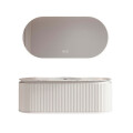MUEBLE DE BAÑO PVC BLANCO CON ESPEJO LUZ LED MODELO LT6001-100 / MUEBLE + ESPEJO LED - 100 cm Mueble De Baño Pvc Blanco Con Espejo Luz Led Modelo Lt6001-100 / Mueble + Espejo Led - 100 Cm