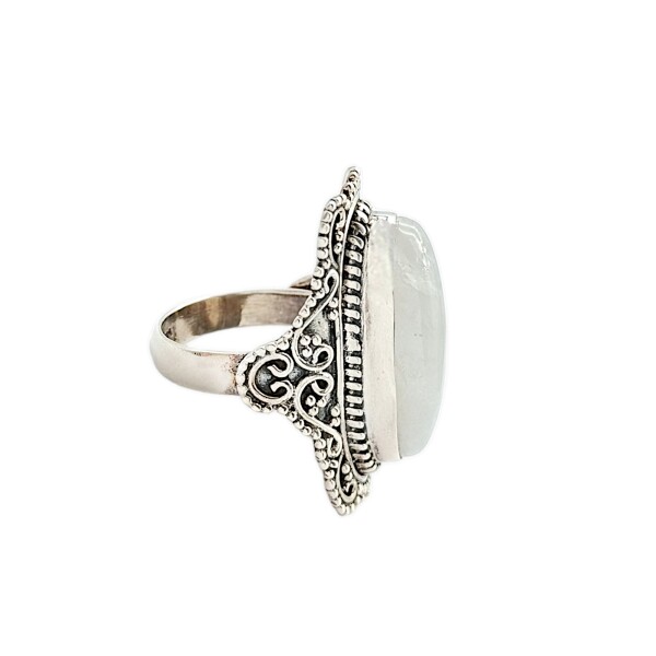 Anillo Oval-Plata 925 quemada-Piedra Luna-AN3087 conpiedra