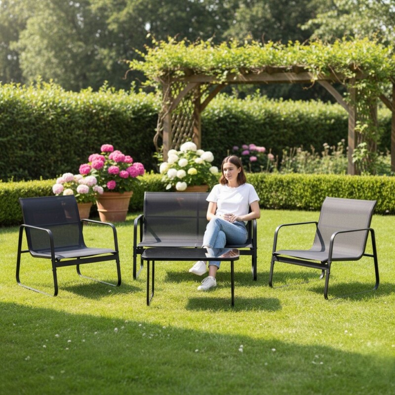 JGO JARDIN NEGRO 4PZAS Unica