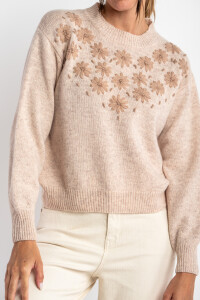 Sweater Flores Rosa
