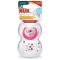 Chupetes Nuk x2 + Porta Chupete Línea Day & Night Rosa 6-18m