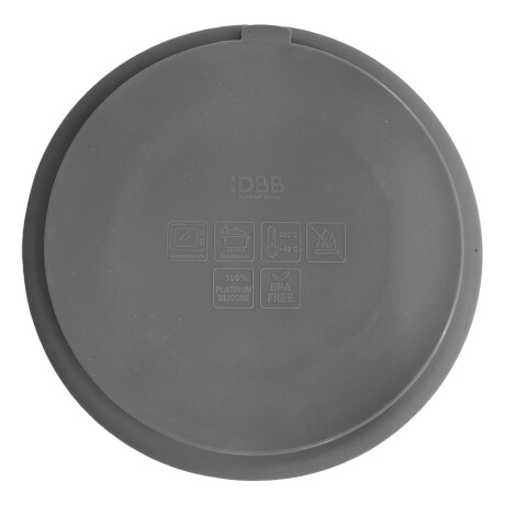 Plato Redondo c/ Separaciones y Tapa Comida Bebé en Silicona Gris