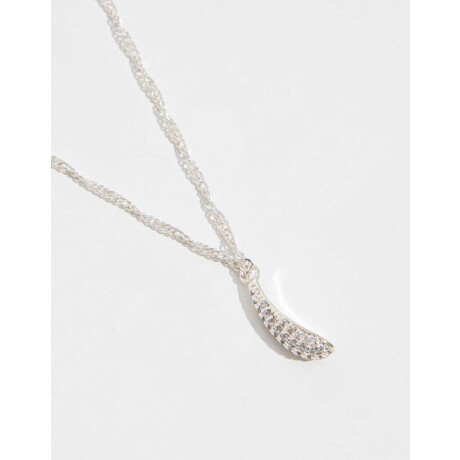 Collar Con Dije De Gota Plateado Rodio