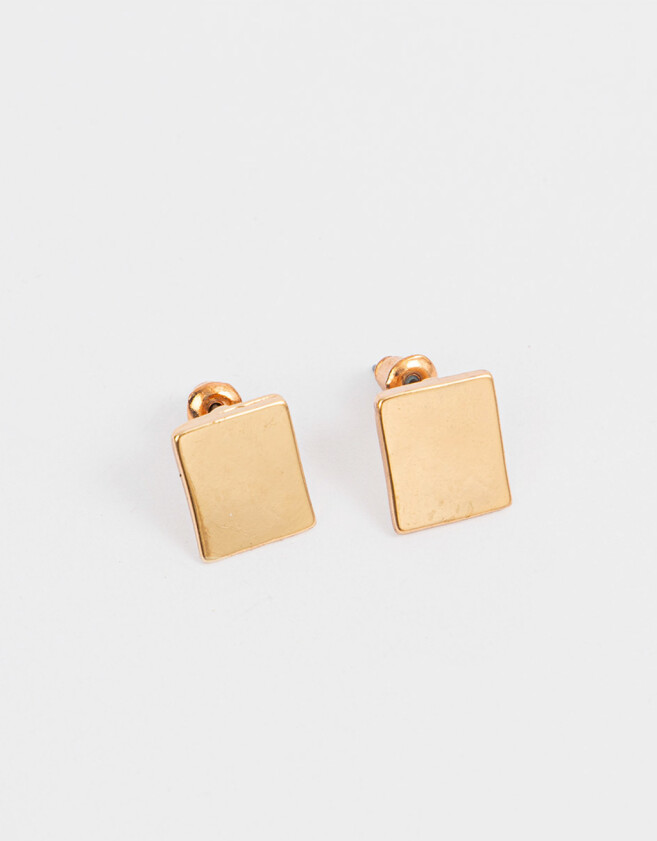 Aros Pasantes Metal Aros Cuadrados - Dorado