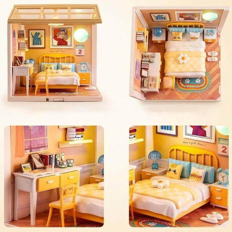 Mini Casa Escenario Armable Luz Dormitorio Restaurante Dormitorio