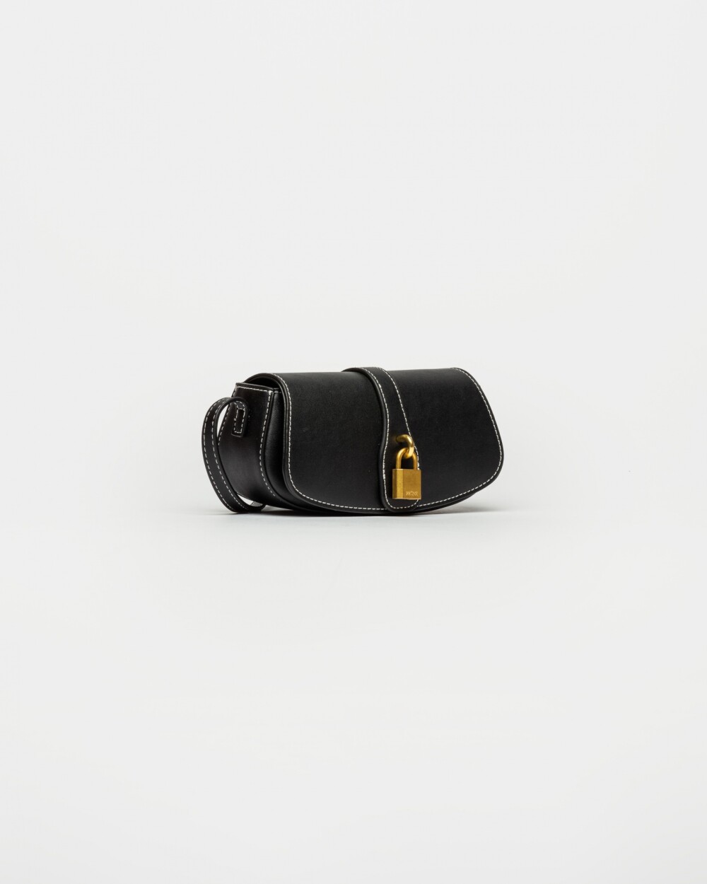 Mini Bag Celina en Efecto Cuero Liso Negro