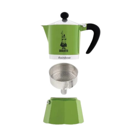Cafetera Moka Rainbow Verde 270ml 6 Tazas Bialetti Cafetera Moka Rainbow Verde 270ml 6 Tazas Bialetti
