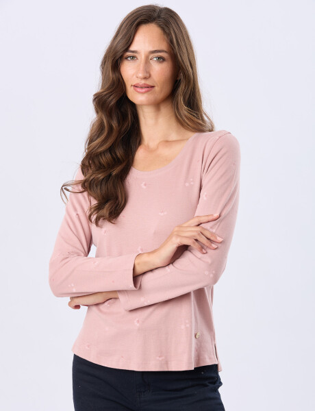 REMERA ESTAMPADA DE ALGODÓN Rosado