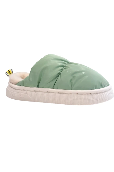 Pantufla De Dama Acolchonada Verde Pantufla De Dama Acolchonada Verde