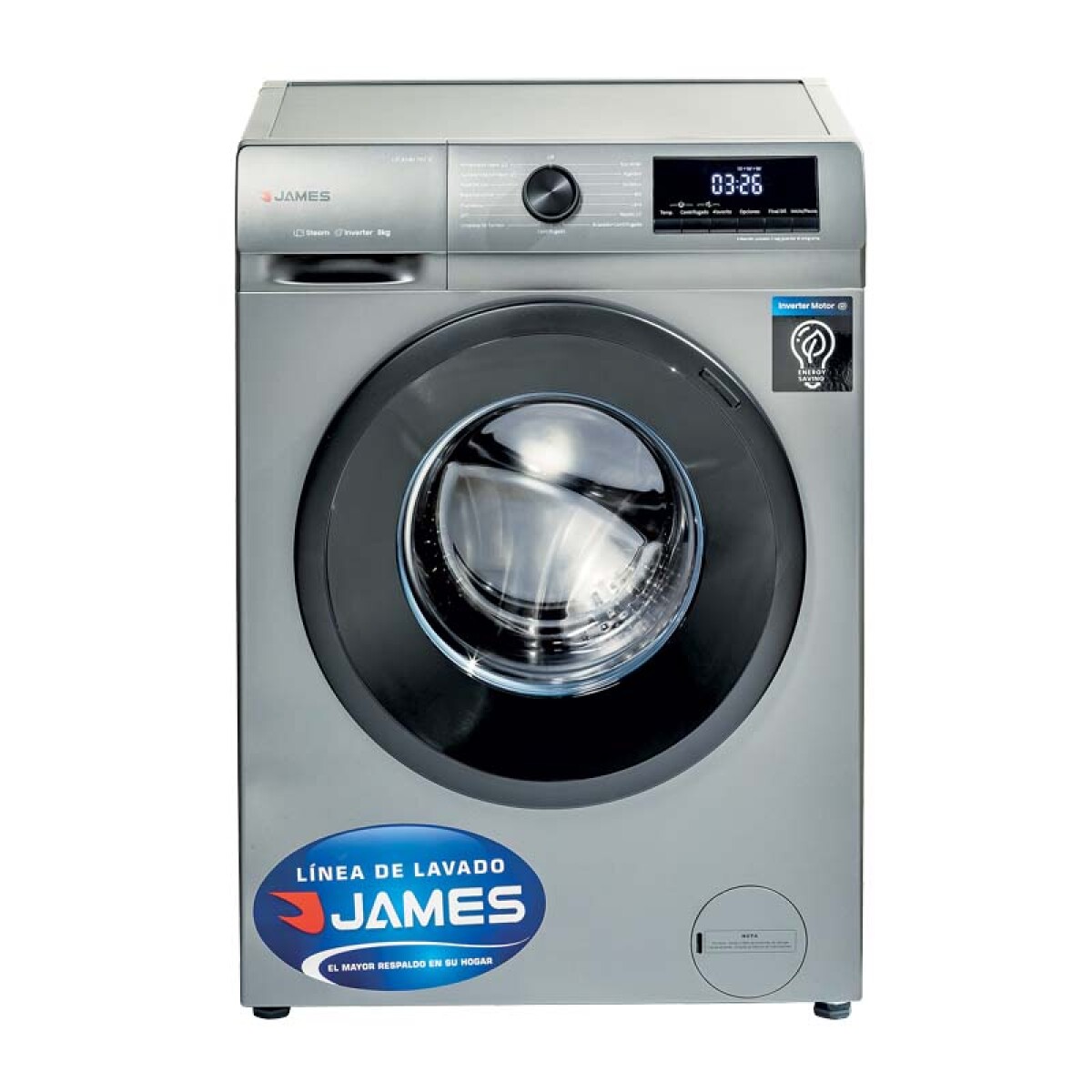 Lavarropas JAMES LR8140 Inverter 8 Kg - Silver 