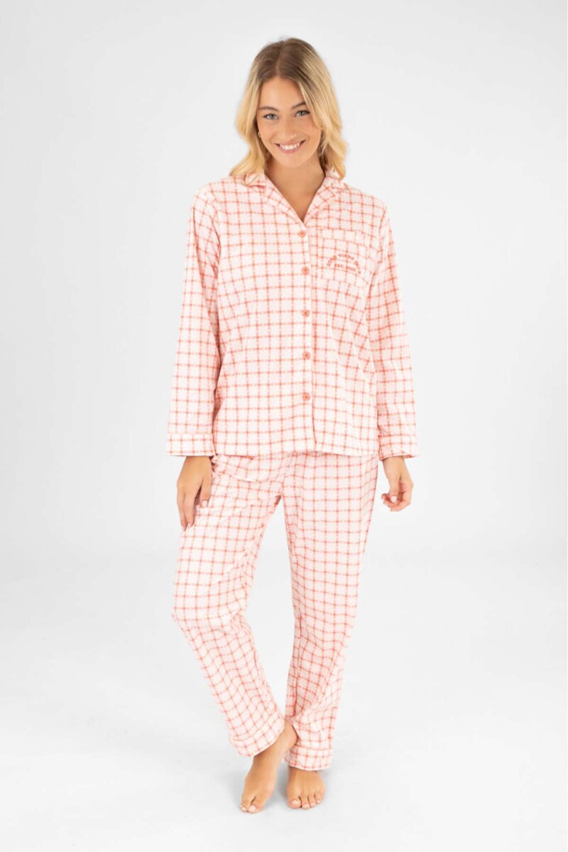 Pijama flannel fleece pink tile - Rosado 