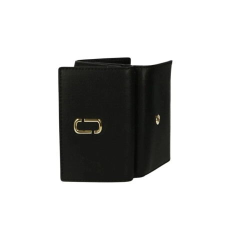 Billetera triple de cuero Negro