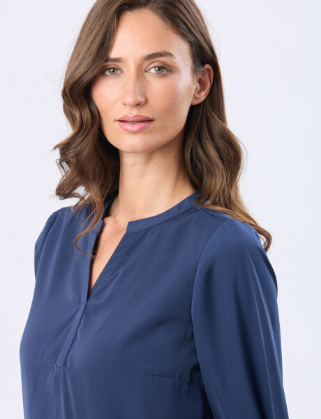 BLUSA CUELLO MAO Azul
