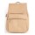 Mochila Canva Con Tapa Y Doble Cierre de cuero sintético Beige