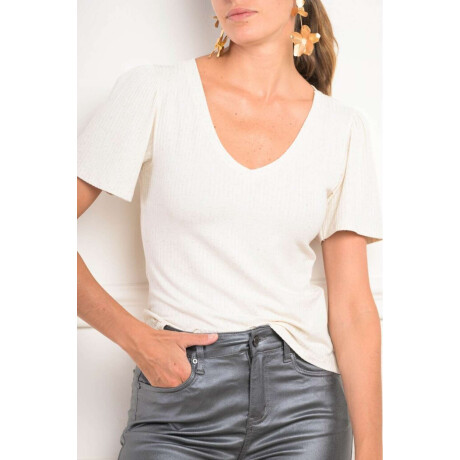Remera Algodon Lino Beige Melange
