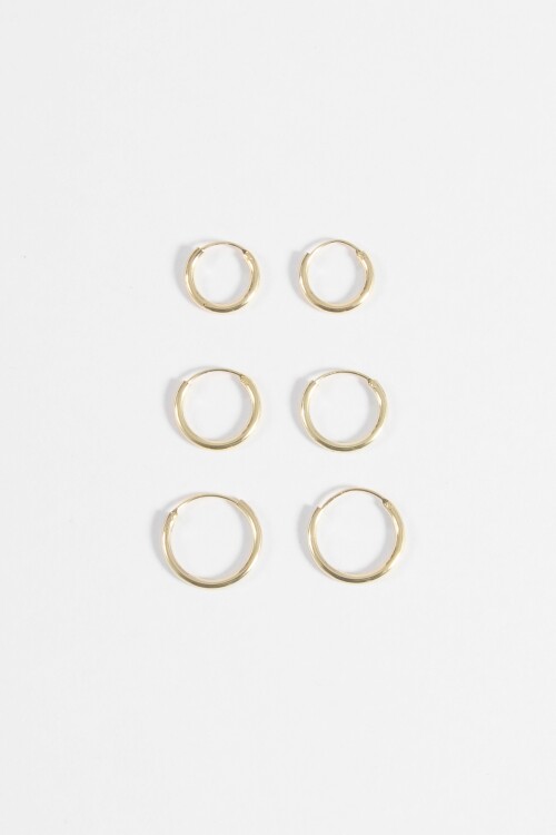 Set de aros pequeños dorado