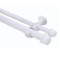 Barrote cortina doble de metal 2,5 m + 3 Soportes BLANCO