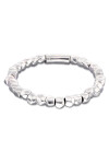 PULSERA ELÁSTICA DE CUENTAS DE ALECIÓN DE METALES BAÑADAS EN PLATA Pulsera