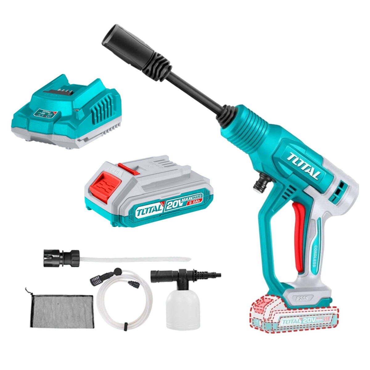 Hidrolavadora Inalámbrica 20v 24.8 Bar - Batería Y Cargador 