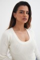 Sweater cuello redondo BLANCO