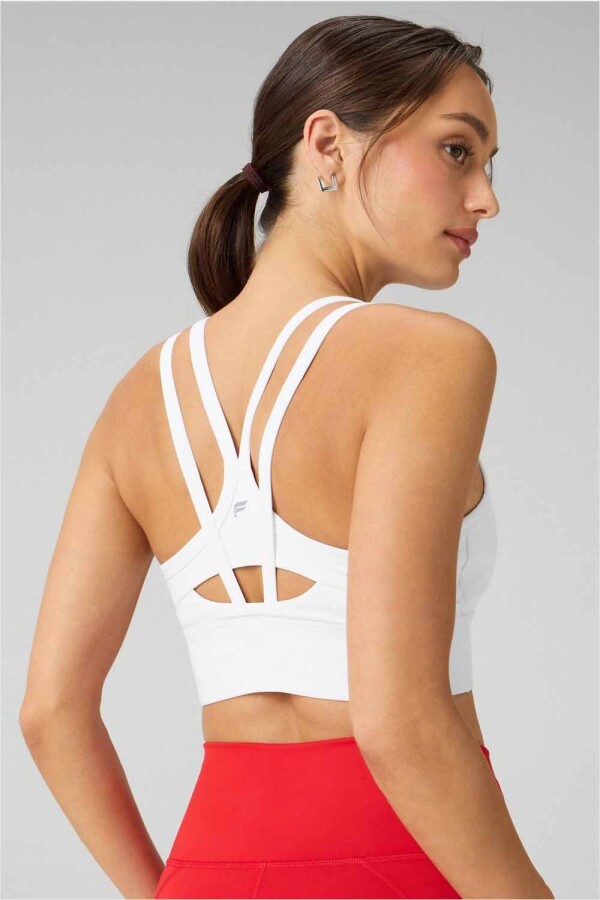 Bra Principal Longline Medium Impact Sports Mujer Classic White