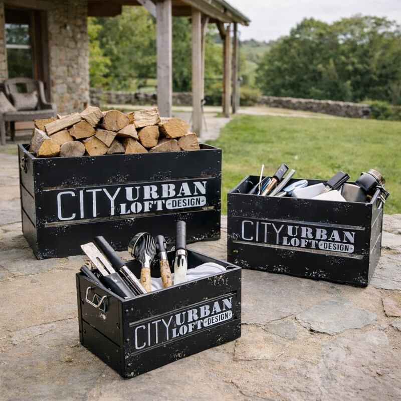 Set 3 Cajones Organizadores de Metal Estilo Industrial Vintage Set 3 Cajones Organizadores de Metal Estilo Industrial Vintage