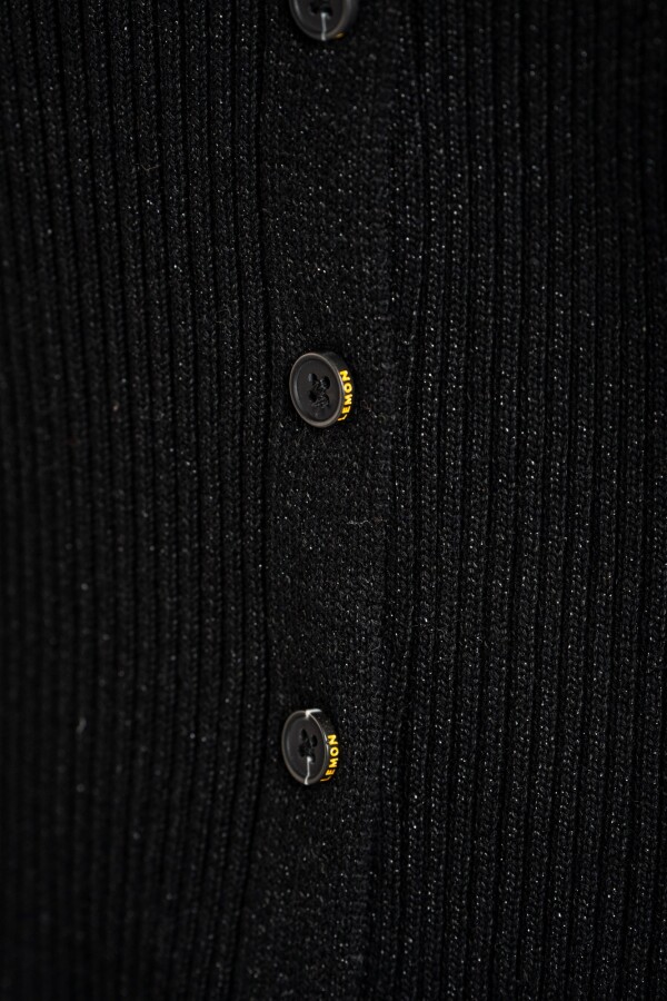 Cardigan Cuello Polo Negro