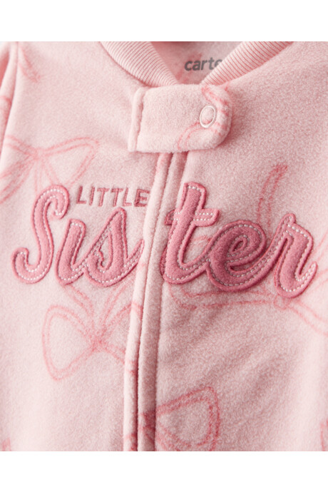 Pijama una pieza de micropolar, con pie, diseño lazos Pijama una pieza de micropolar, con pie, diseño lazos