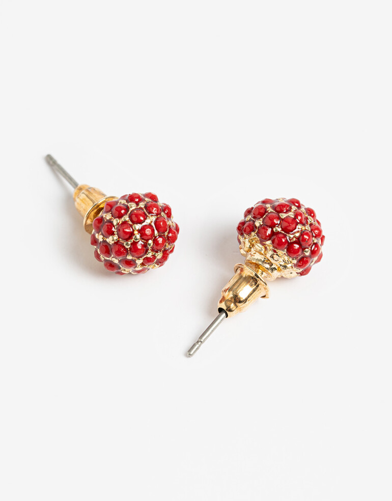 Aros Pasantes Strass Aros Pasantes Strass - Rojo Medio
