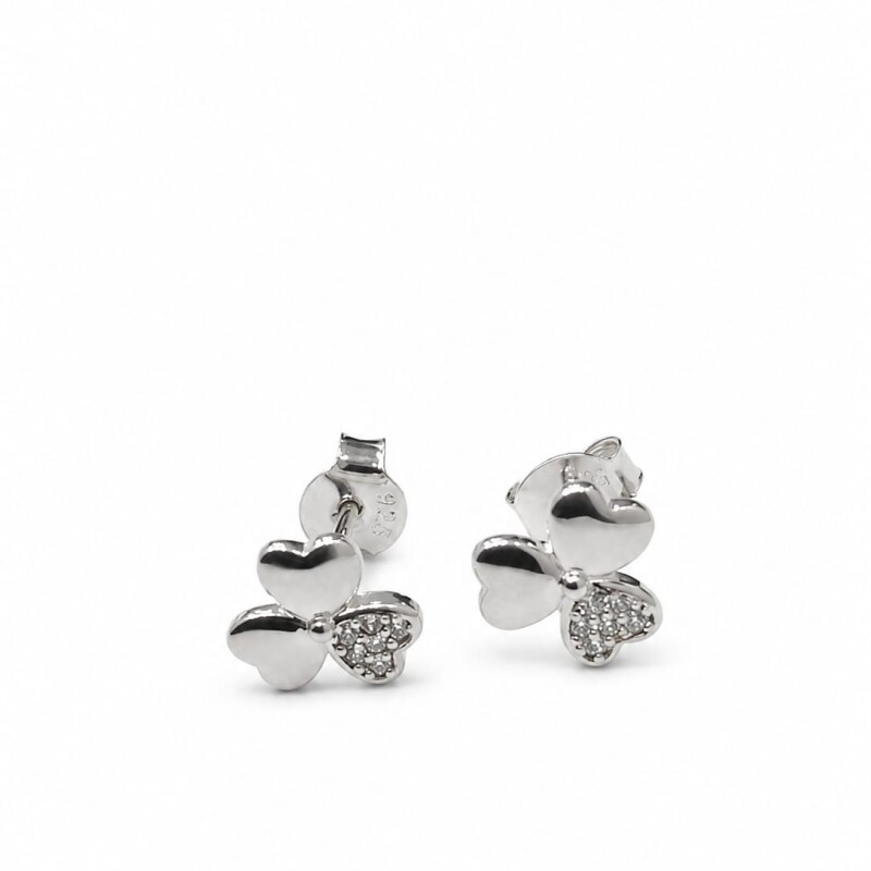 Caravanas trébol con zirconias Caravanas trébol con zirconias