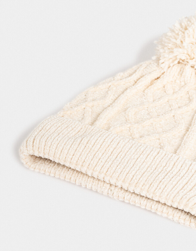 Gorros Infantiles Gorros Tejido Trenzado Crudo - Blanco Crudo